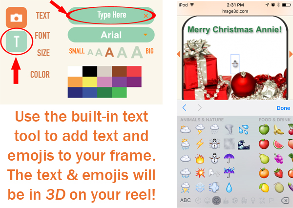 Text and emojis will be in 3D!