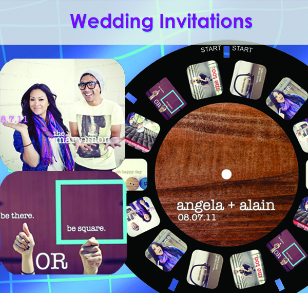 Wedding invitations on a custom reel