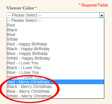 Choose a Merry Christmas viewer at checkout