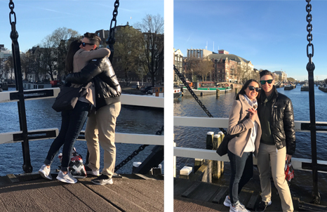 She Said Yes! Amanda's proposal with a custom RetroViewer on the Magere Brug in Amsterdam